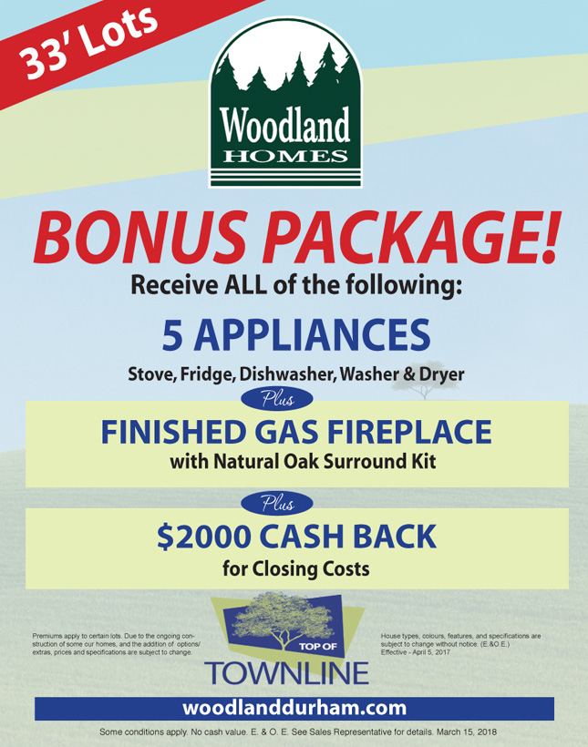 Woodland Homes Bonus Package