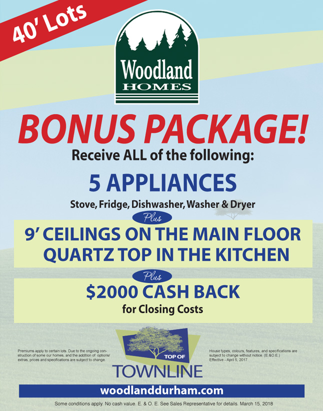 Woodland Homes Bonus Package